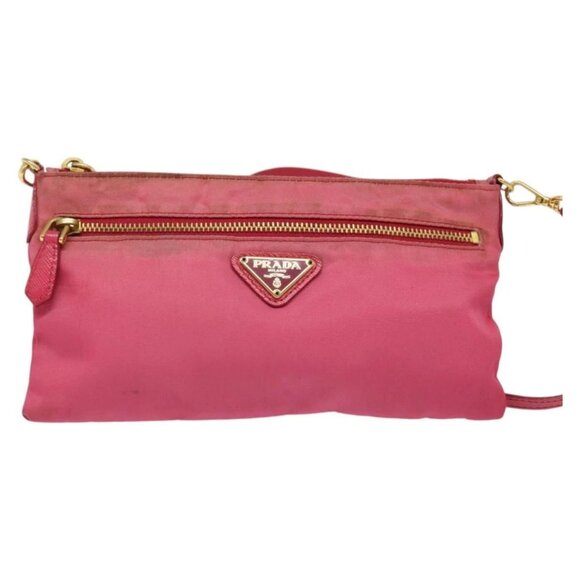 PRADA Shoulder Bag Nylon Pink Gold Auth 131736 - Picture 12 of 16
